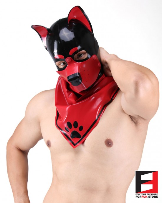 LATEX PUPPY SCARF RED