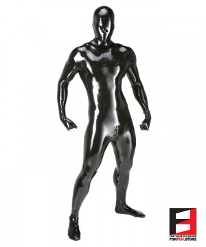 LATEX FUNSUIT WITH LASER PERFORATE MASK MEN BS01-MAA-L01-M