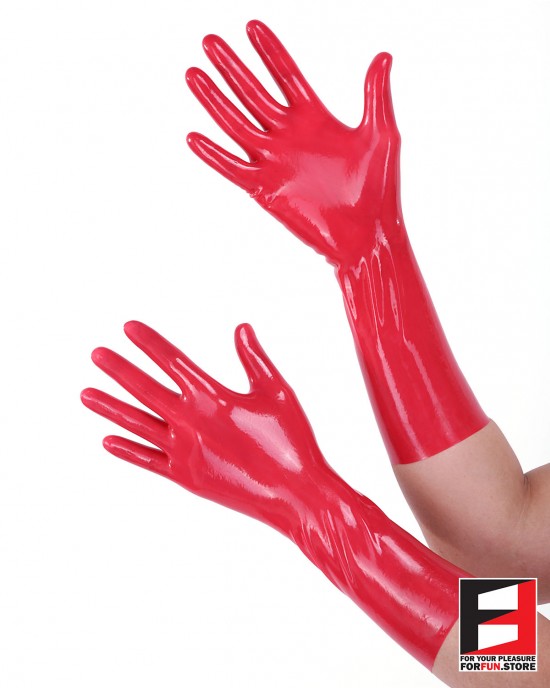 LATEX GLOVES SHORT RED GLB-08