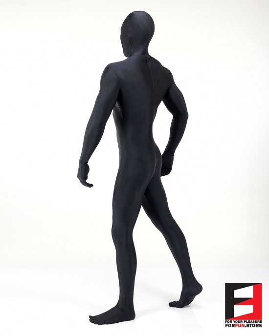 SPANDEX SHINY FUNSUIT WITH TOE SOCKS BLACK FS01