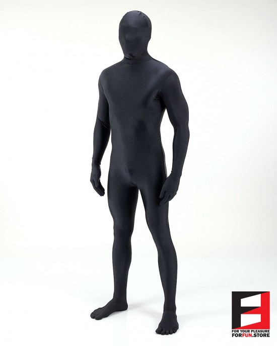 SPANDEX SHINY FUNSUIT WITH TOE SOCKS BLACK FS01