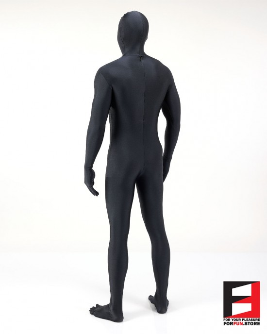 SPANDEX SHINY FUNSUIT WITH TOE SOCKS BLACK FS01