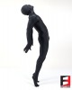 SPANDEX SHINY FUNSUIT WITH CHEST ZIPPERS BLACK FS01