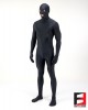 SPANDEX SHINY FUNSUIT WITH CHEST ZIPPERS BLACK FS01