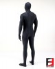 SPANDEX SHINY FUNSUIT WITH CHEST ZIPPERS BLACK FS01