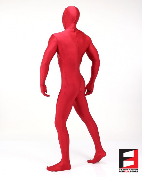 SPANDEX SHINY FUNSUIT WITH TOE SOCKS RED FS01