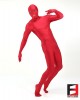 SPANDEX SHINY FUNSUIT WITH CHEST ZIPPERS RED FS01