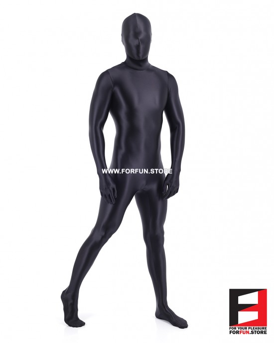 SPANDEX SLICK FUNSUIT BLACK FS02
