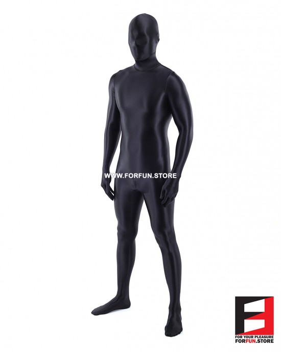 SPANDEX SLICK FUNSUIT BLACK FS02