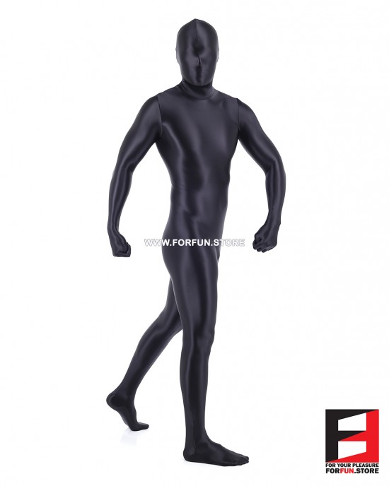 SPANDEX SLICK FUNSUIT BLACK FS02