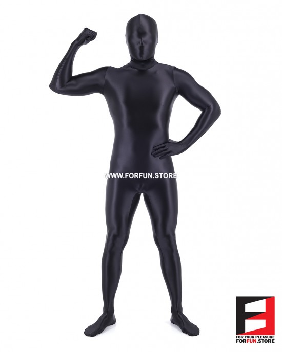 SPANDEX SLICK FUNSUIT BLACK FS02