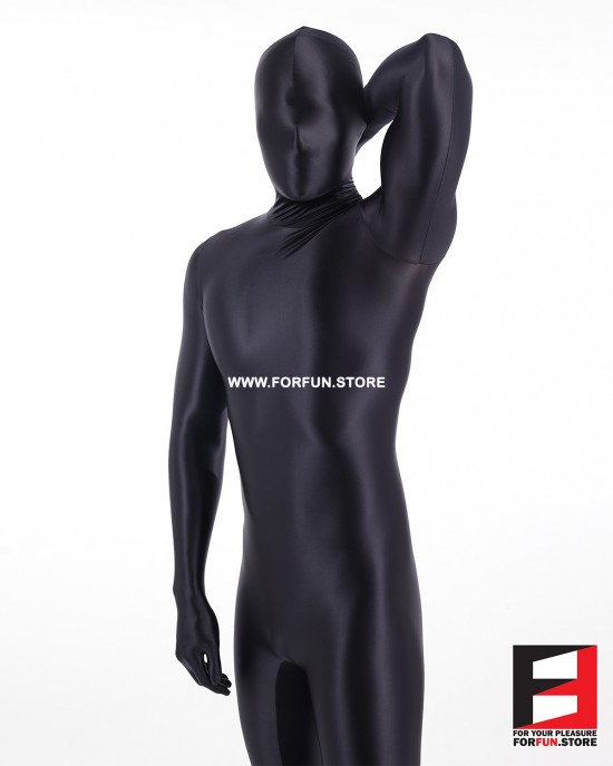 SPANDEX SLICK FUNSUIT BLACK FS02