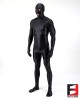 SPANDEX SLICK FUNSUIT WITH CHEST ZIPPERS BLACK FS02