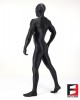 SPANDEX SLICK FUNSUIT WITH CHEST ZIPPERS BLACK FS02