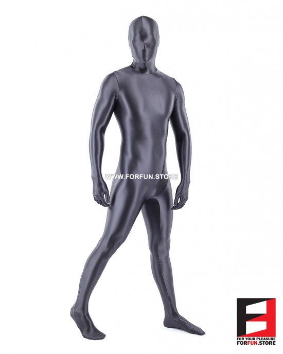 SPANDEX SLICK FUNSUIT GREY FS02