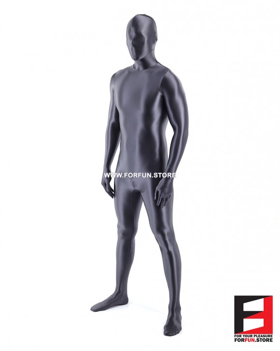 SPANDEX SLICK FUNSUIT GREY FS02