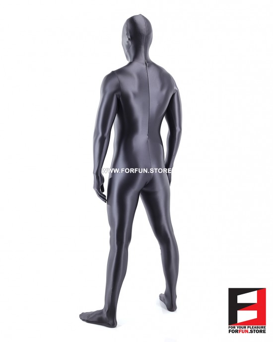 SPANDEX SLICK FUNSUIT GREY FS02
