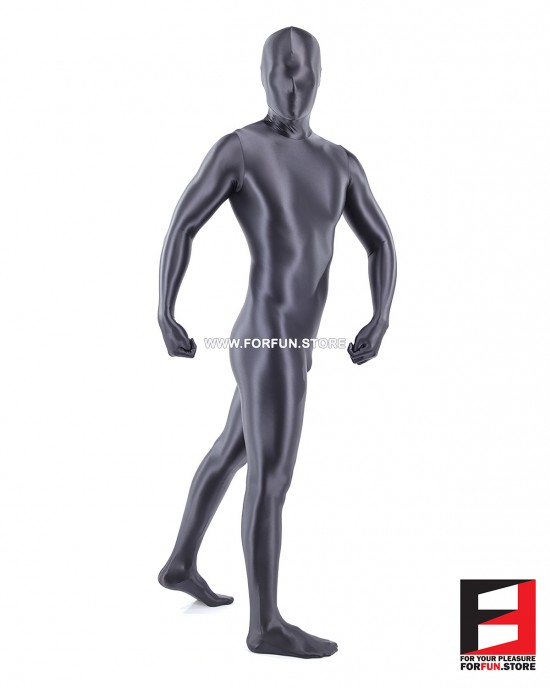 SPANDEX SLICK FUNSUIT GREY FS02