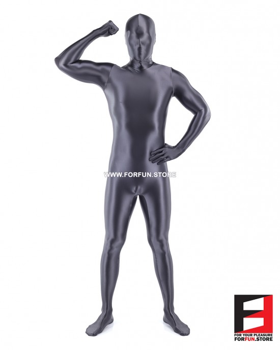 SPANDEX SLICK FUNSUIT GREY FS02
