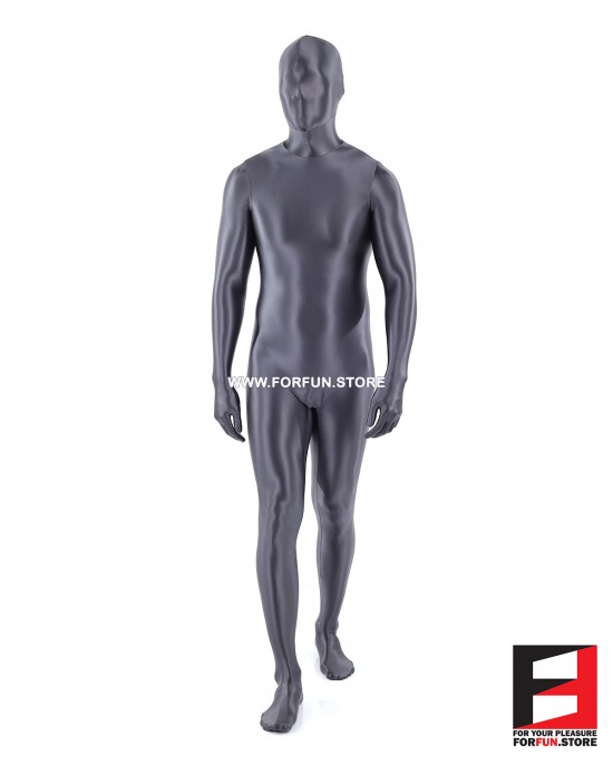 SPANDEX SLICK FUNSUIT GREY FS02
