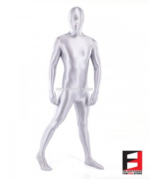 SPANDEX SLICK FUNSUIT SILVER FS02 SPANDEX SLICK FUNSUIT SILVER FS02