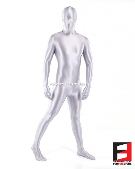 SPANDEX SLICK FUNSUIT SILVER FS02