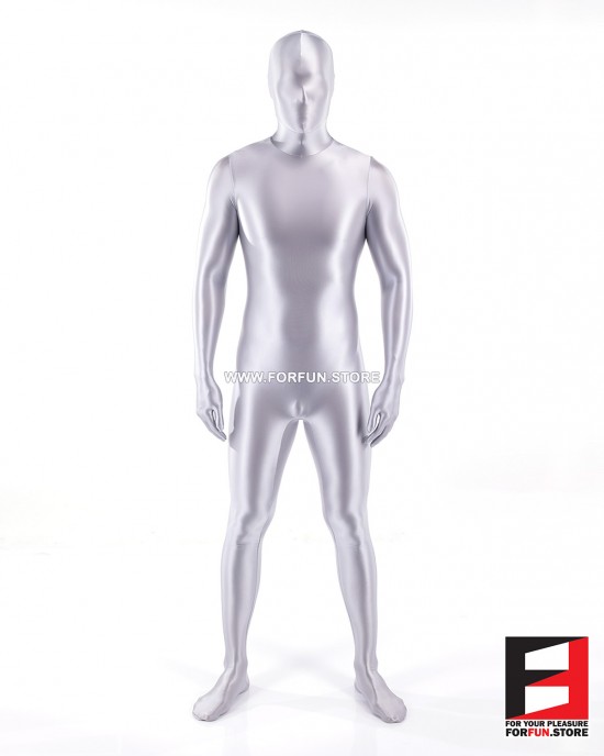 SPANDEX SLICK FUNSUIT SILVER FS02