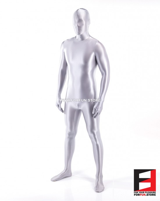 SPANDEX SLICK FUNSUIT SILVER FS02