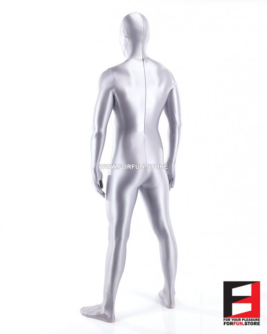 SPANDEX SLICK FUNSUIT SILVER FS02
