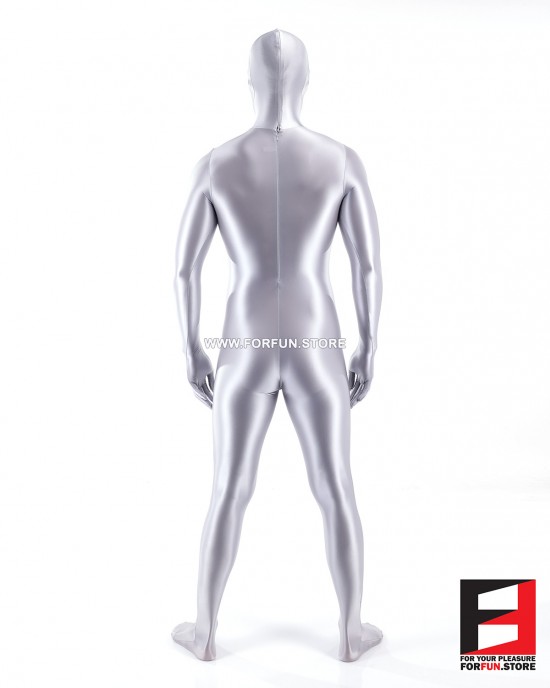 SPANDEX SLICK FUNSUIT SILVER FS02