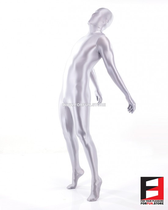 SPANDEX SLICK FUNSUIT SILVER FS02