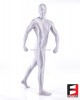 SPANDEX SLICK FUNSUIT SILVER FS02