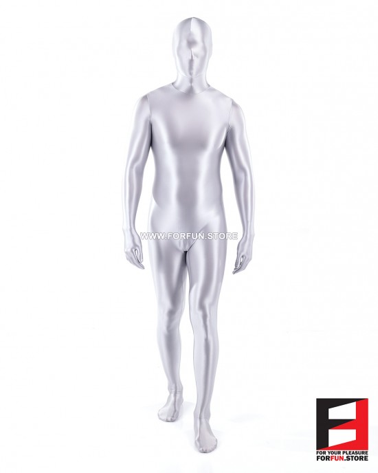 SPANDEX SLICK FUNSUIT SILVER FS02