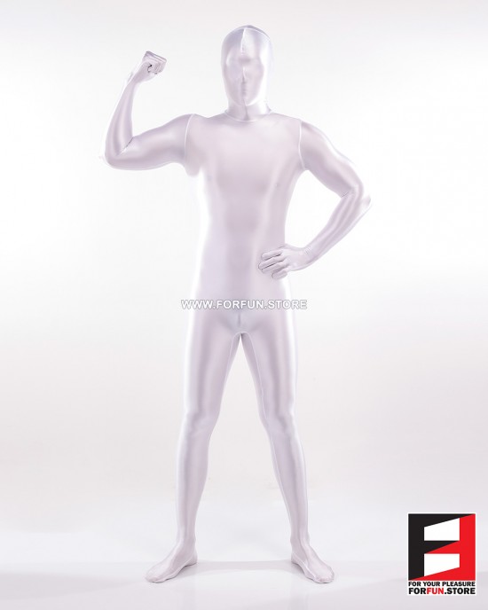 SPANDEX SLICK FUNSUIT WHITE FS02