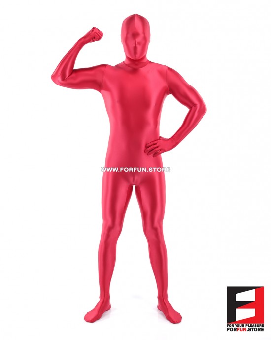 SPANDEX SLICK FUNSUIT RED FS02