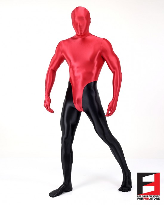 SPANDEX SLICK FUNSUIT RED&BLACK FS02B-0801