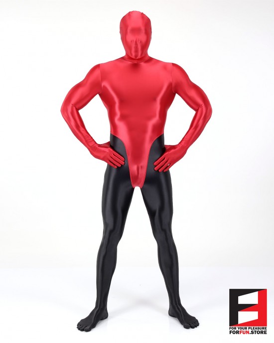 SPANDEX SLICK FUNSUIT RED&BLACK FS02B-0801