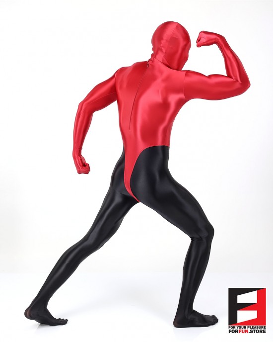 SPANDEX SLICK FUNSUIT RED&BLACK FS02B-0801