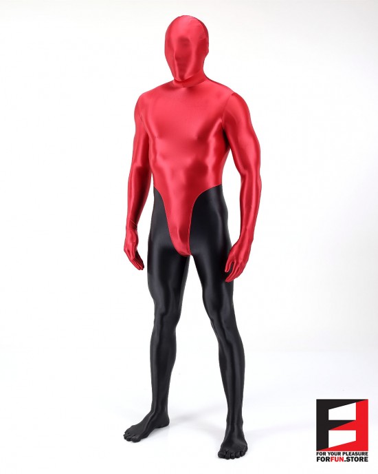 SPANDEX SLICK FUNSUIT RED&BLACK FS02B-0801