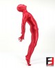 SPANDEX SLICK FUNSUIT WITH CHEST ZIPPERS RED FS02