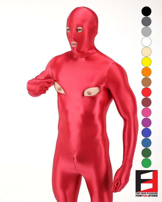 SPANDEX SLICK FUNSUIT WITH CHEST ZIPPERS FS02 - 16 Colors Available