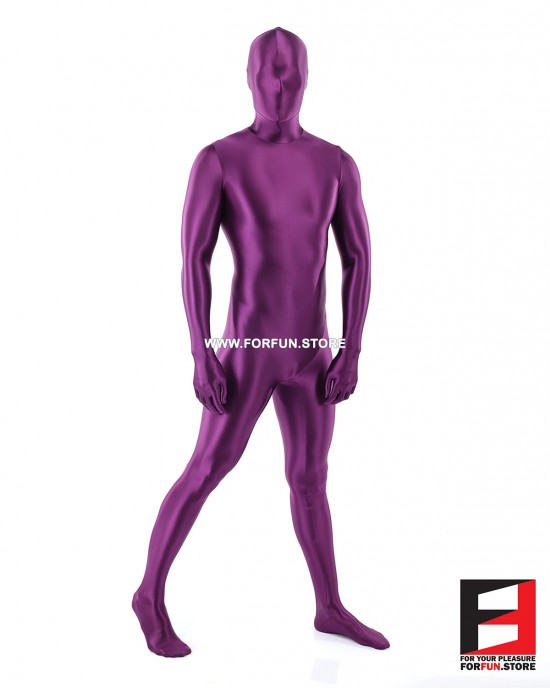 SPANDEX SLICK FUNSUIT PURPLE FS02
