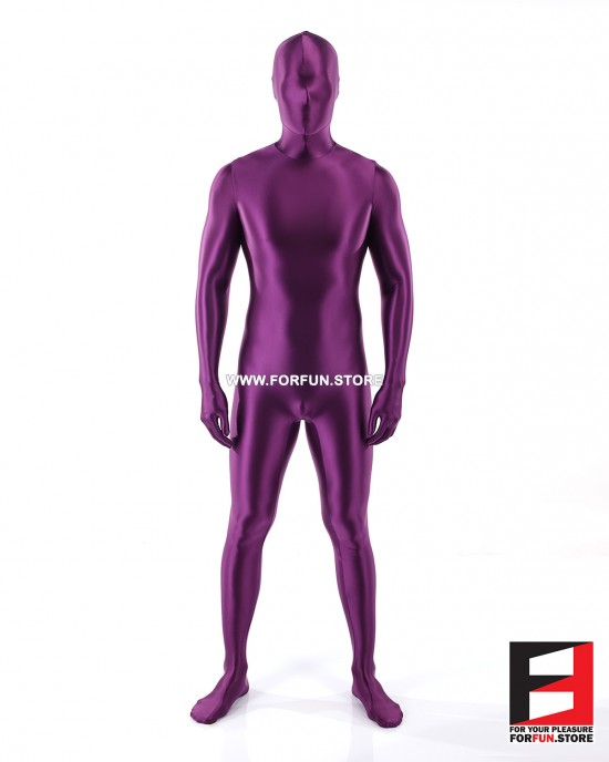 SPANDEX SLICK FUNSUIT PURPLE FS02