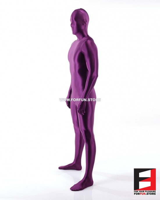 SPANDEX SLICK FUNSUIT PURPLE FS02