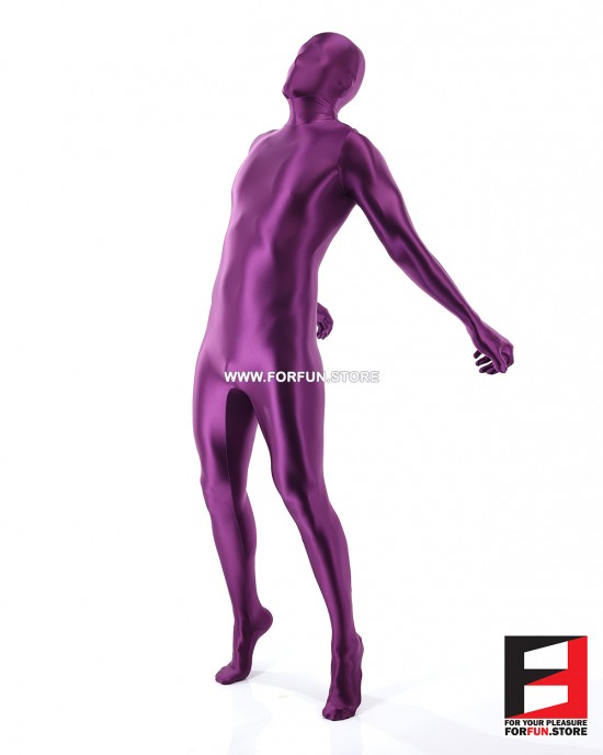 SPANDEX SLICK FUNSUIT PURPLE FS02