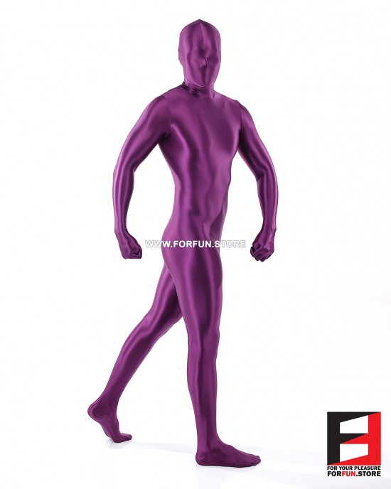 SPANDEX SLICK FUNSUIT PURPLE FS02