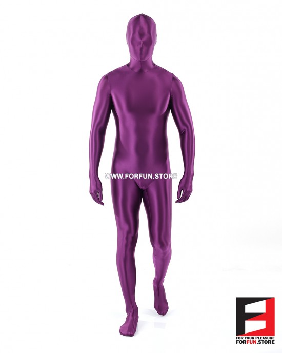 SPANDEX SLICK FUNSUIT PURPLE FS02