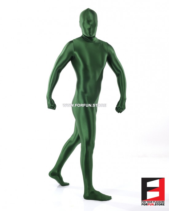 SPANDEX SLICK FUNSUIT GREEN DARK FS02