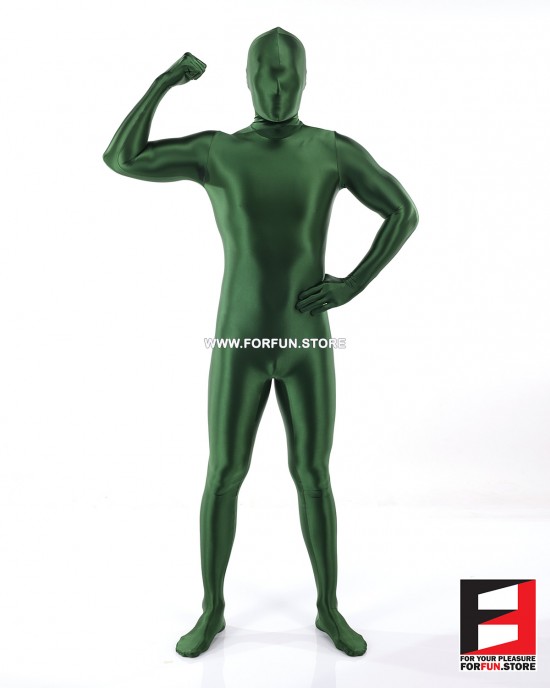 SPANDEX SLICK FUNSUIT GREEN DARK FS02