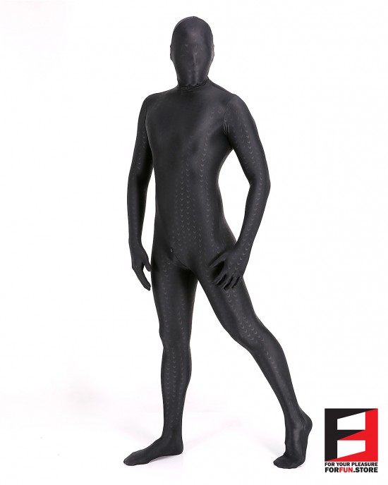 SPANDEX TEXTURE FUNSUIT BLACK FS04A